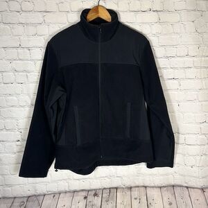 Finish Line FNL365 Black Fleece Coat Jacket size L Large Full Zip